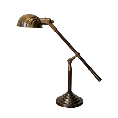 Brass Antiqued Finish Wood Desk lamp