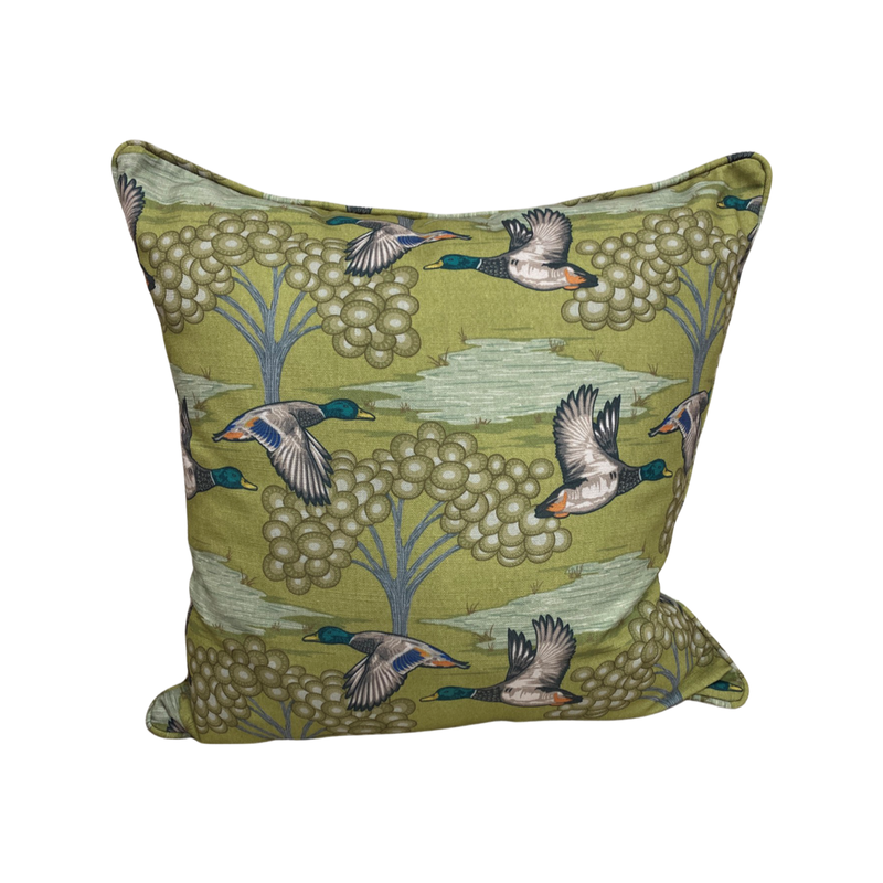 Bespoke Cushion Bowlands Small Ducks - Green