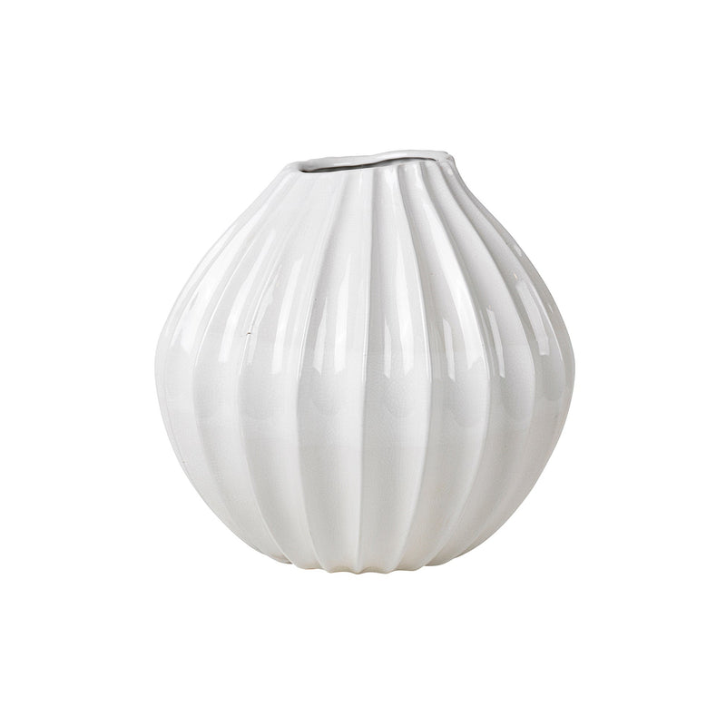 Broste Ribbed Vase White XL