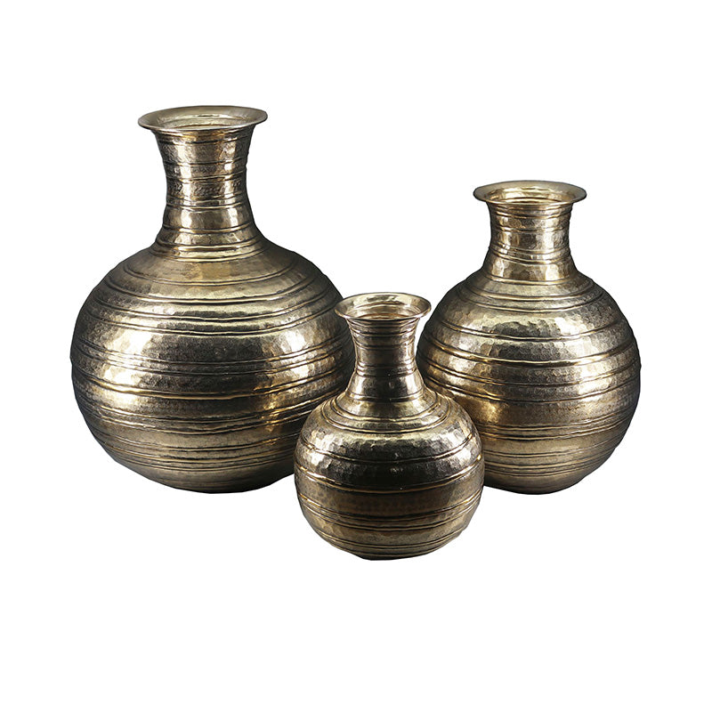 Aluminum Pot Belly Vase