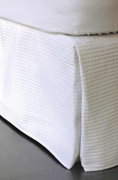 White Cotton Quilted Valance