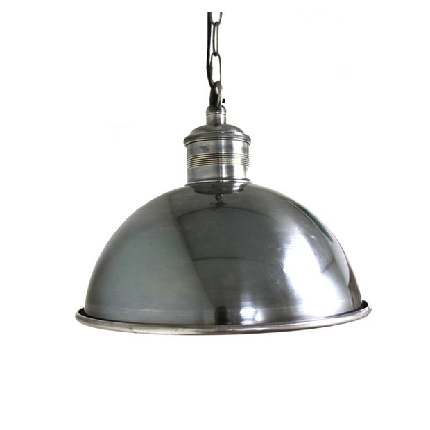 Brushed Pewter Style Hanging Lamp-Med