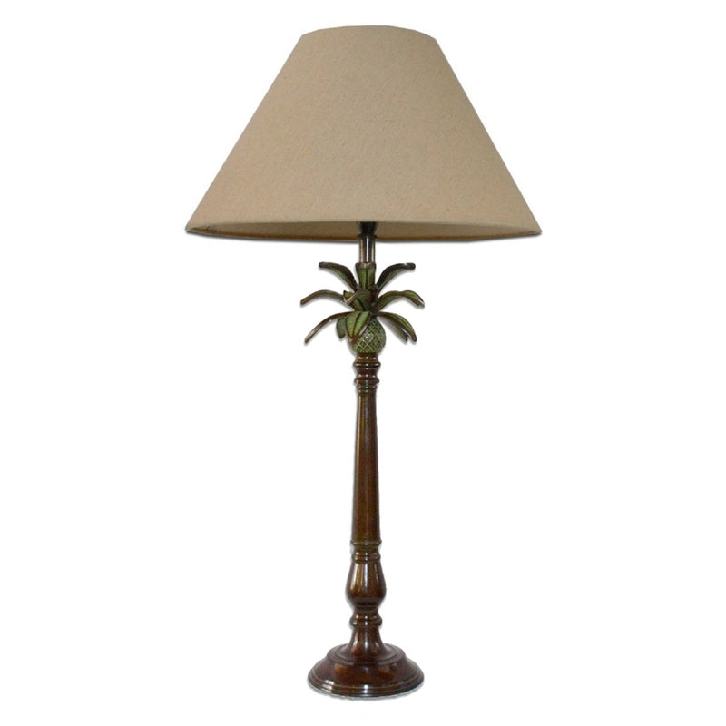 Pineapple Lamp Base with Leaves in Bronze
