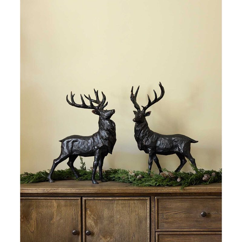 Black Stag Head Turning