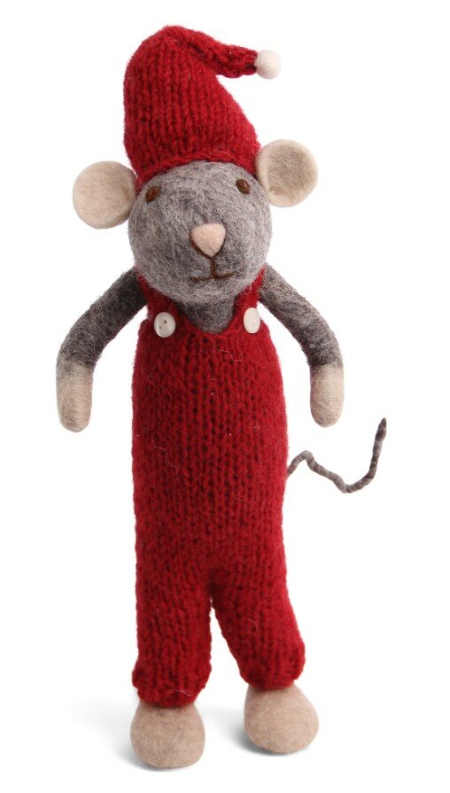Grey Boy Mouse with Red Pants