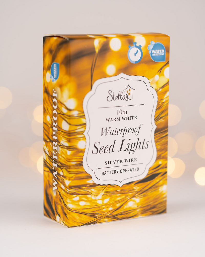 10m Waterproof Seed Lights - Warm White