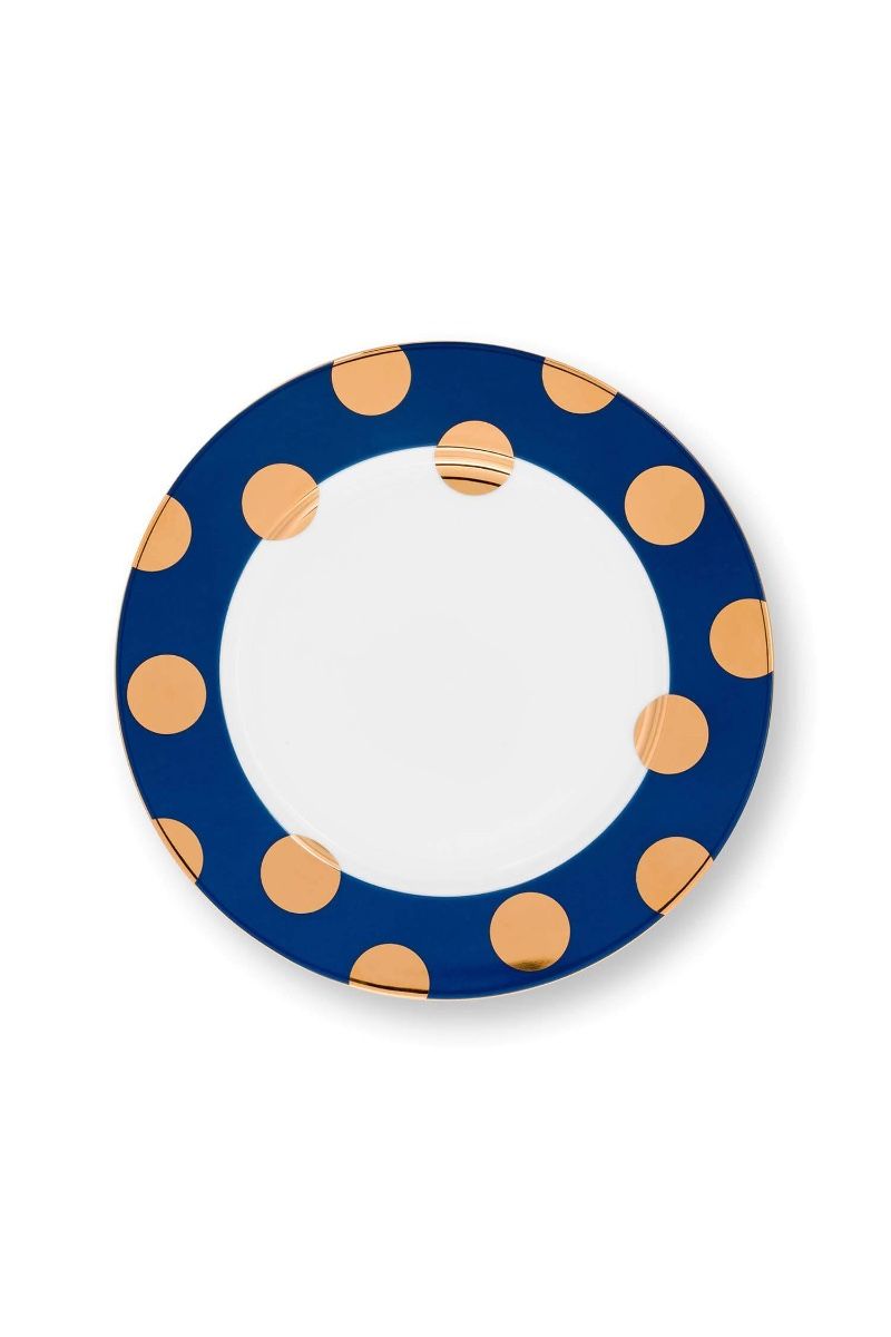 Plates Dot Delight Navy/Gold 2 Set