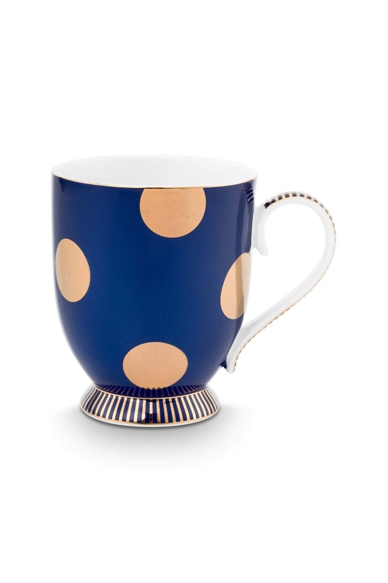 Mugs Dot Delight Navy/Gold 350ml 2 Set