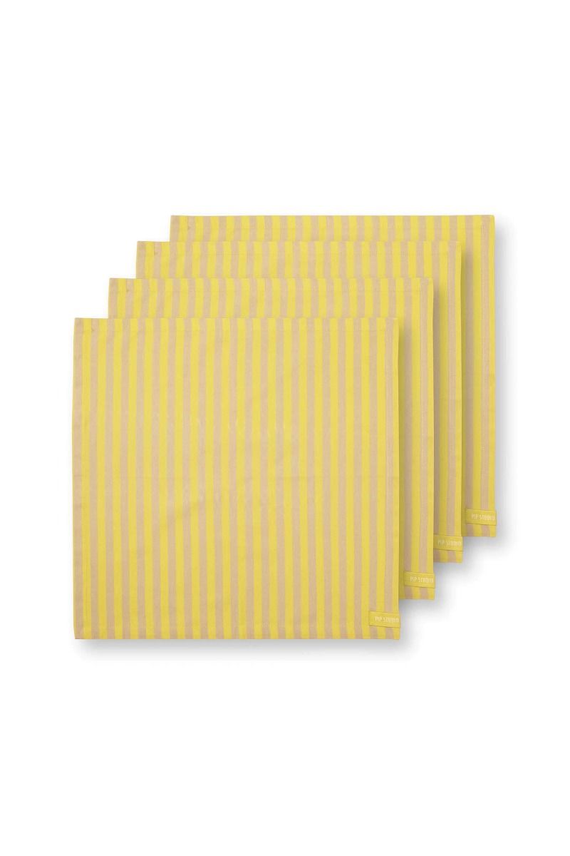 Napkins Yellow Stripes (4 Set)