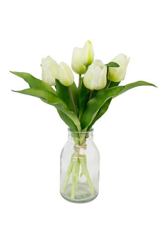 Tulip Bouquet White Green