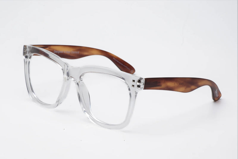 11am Crystal w/ Havana Reading Glasses
