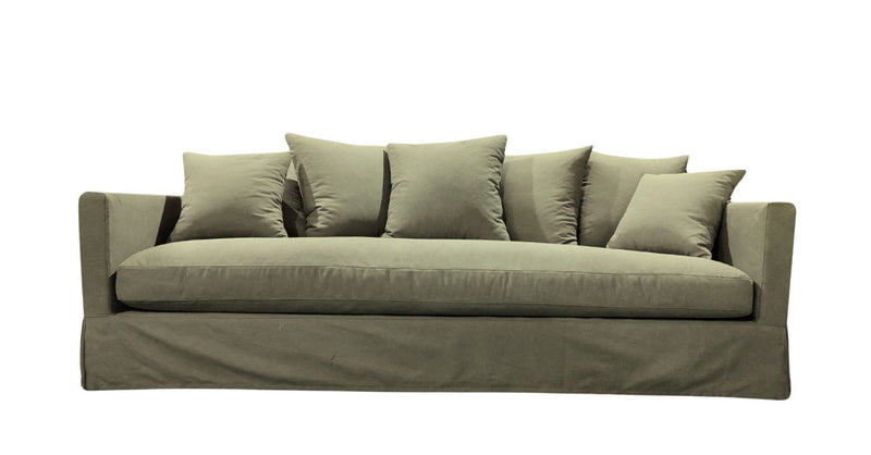 Luxe 3 Seater Sofa with Slip Cover - Forest Green