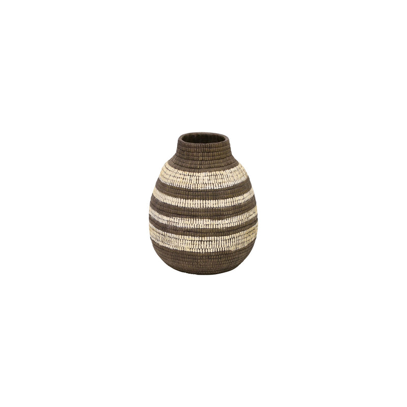 Woven Pot Short Brown/White