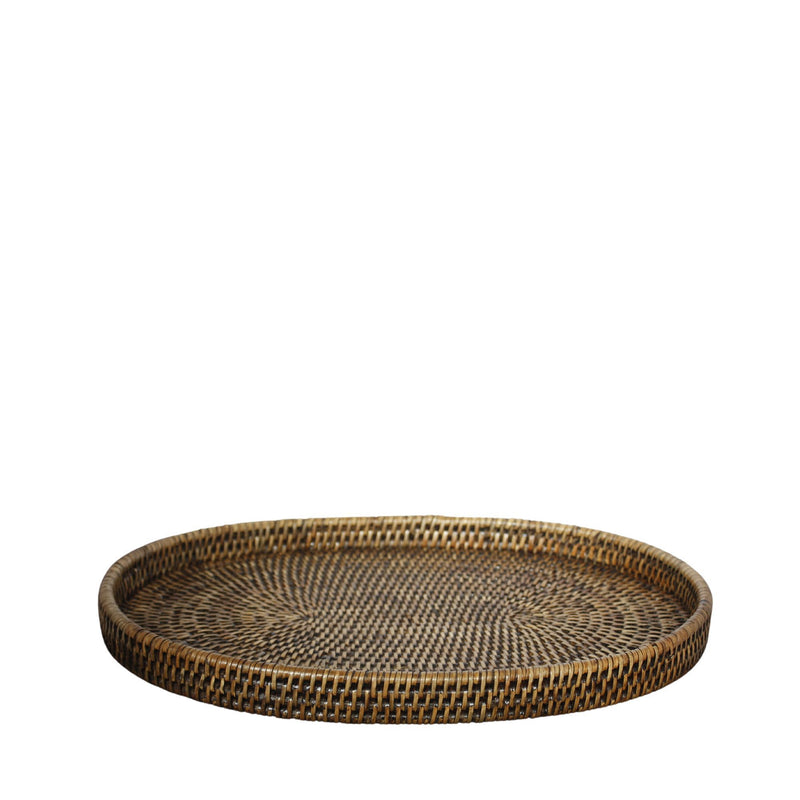 Rattan Oval Tray Brown Large