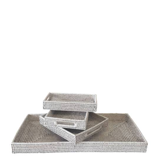 White Rattan Tray