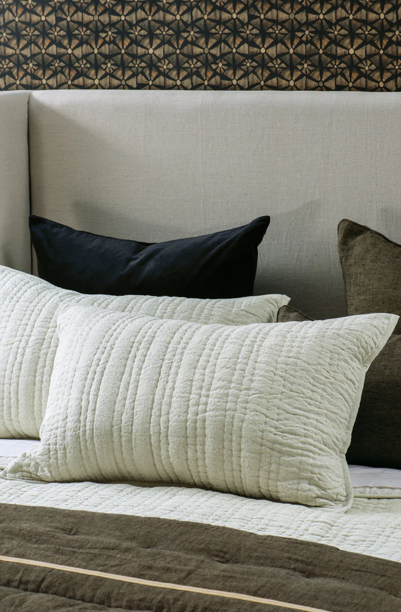 Ricamo Oatmeal Pillowsham Pair