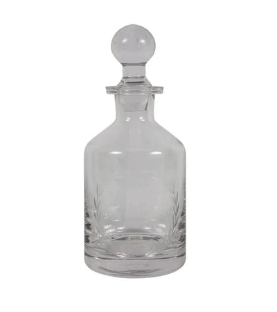 Wreath Etched Glass Decanter