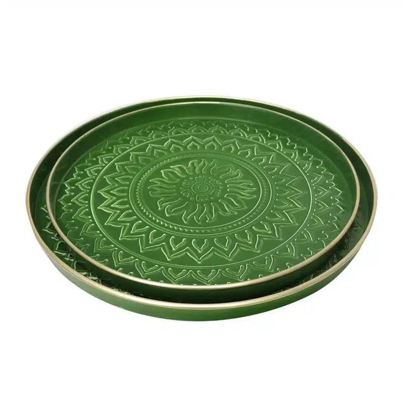 Cotton Tray Aztec Dark Green