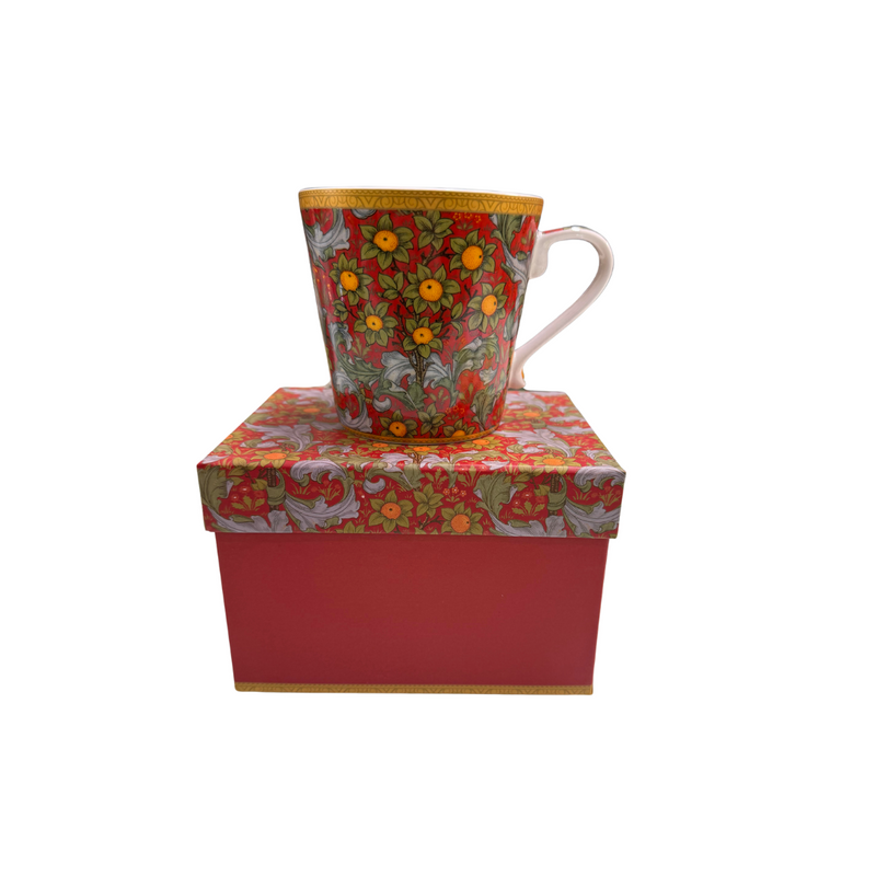 Conical Will Morris Mug Red Bird in Gift Box