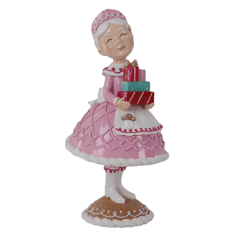 Pink Mrs Claus with Gifts