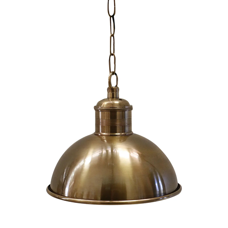 Industrial Boiler Room Hanging Lamp Antiqued Brass