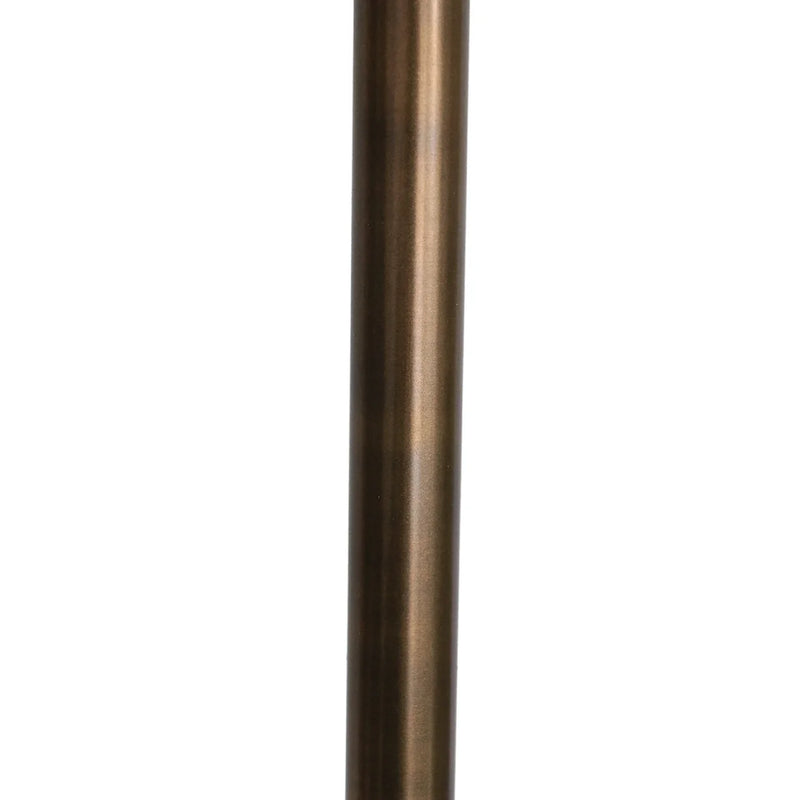 Caribbean Antique Brass Finish Lamp & Beige Linen Shade