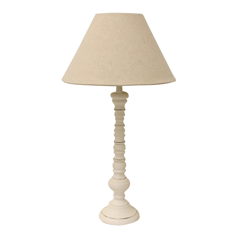 Long Island White Table + Oatmeal Tapered Shade