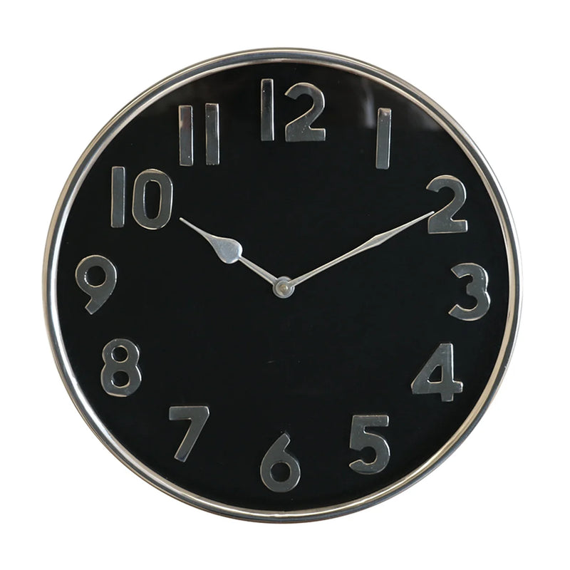 Metro Nickle Finish Round Clock