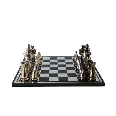 Luxor Chess Set Black/Nickel