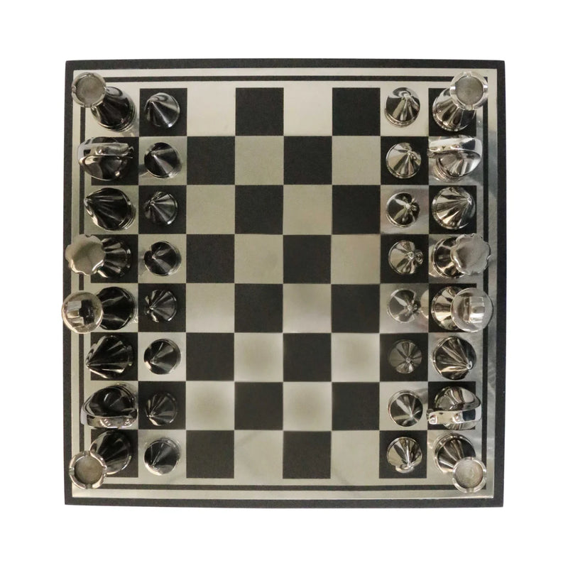 Luxor Chess Set Black/Nickel