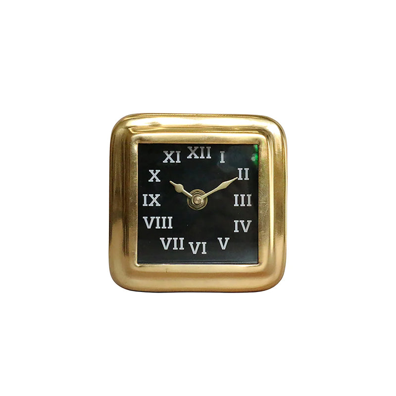 Table Clock in Champagne Gold Finish