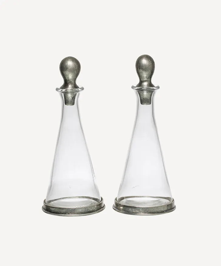 Pewter & Glass Oil & Vinegar Set