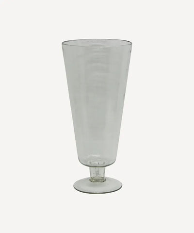 Dappled Clear Urn Vase on Stand