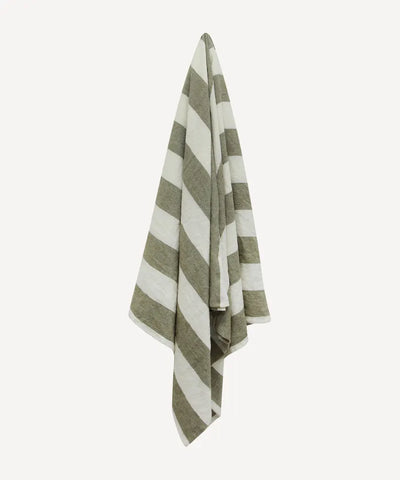 Striped Tablecloth Olive Small