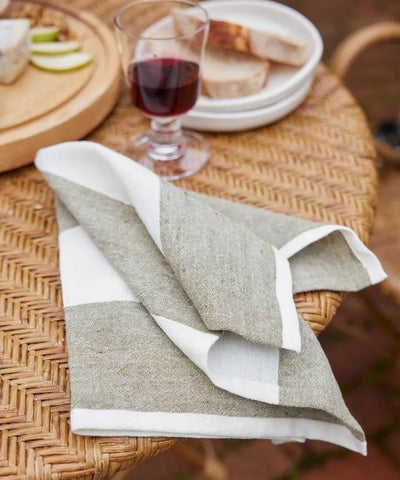 Stripe Napkin Olive 4pk