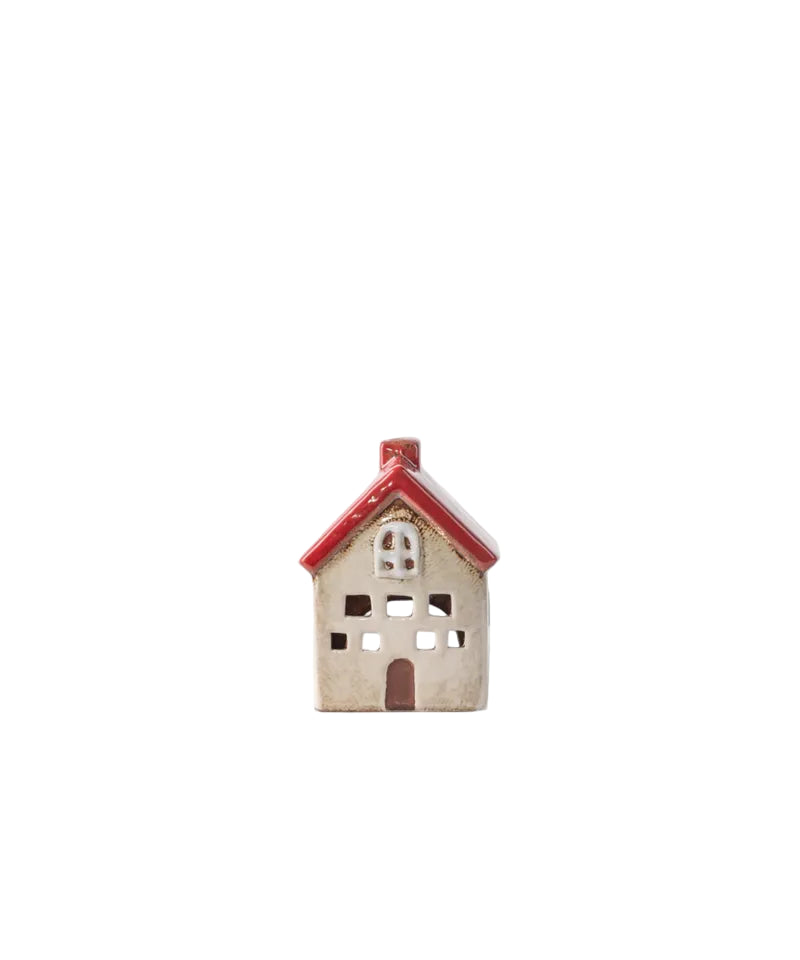 Villa Tea Light House Red White