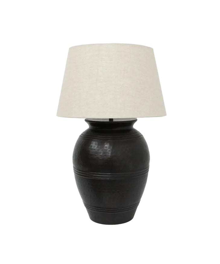 Derby Lampbase + Tapered Drum Velvet Cinnamon
