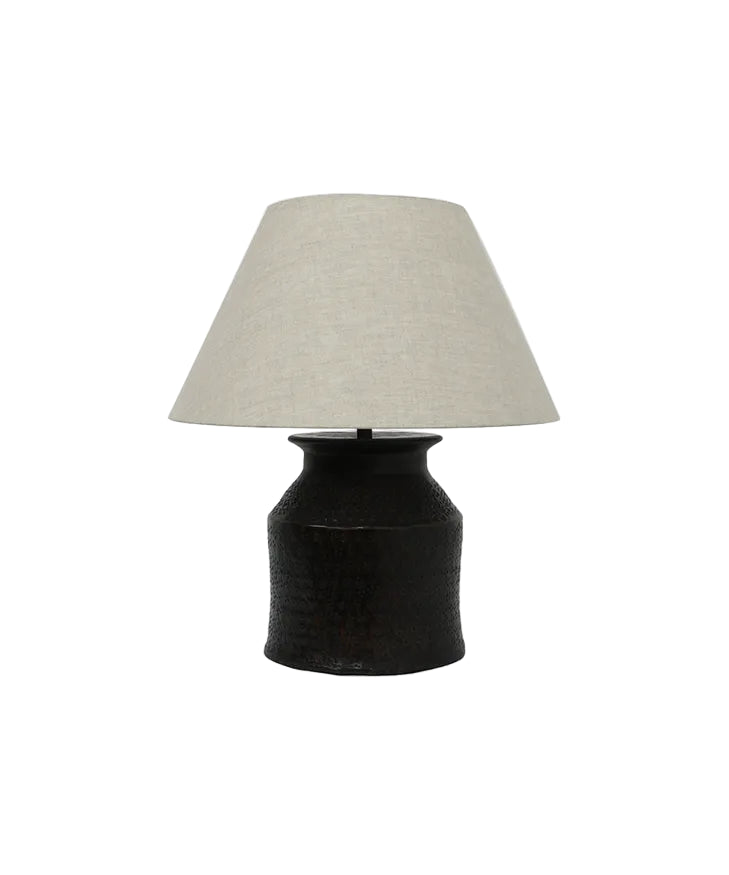 Ennis Patterened Lampbase + Coolies Linen Shade