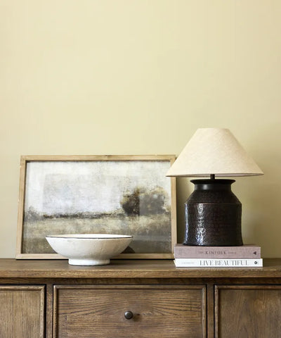 Ennis Patterened Lampbase + Coolies Linen Shade