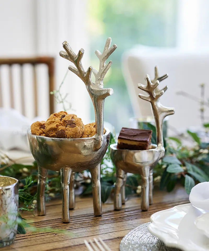 Reindeer Sweets Bowl Silver