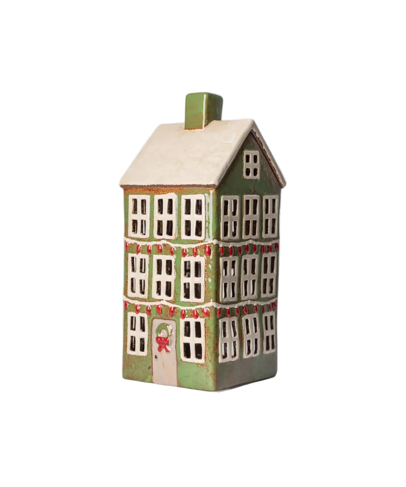 Alsace Tea Light Grande Chalet Xmas Green