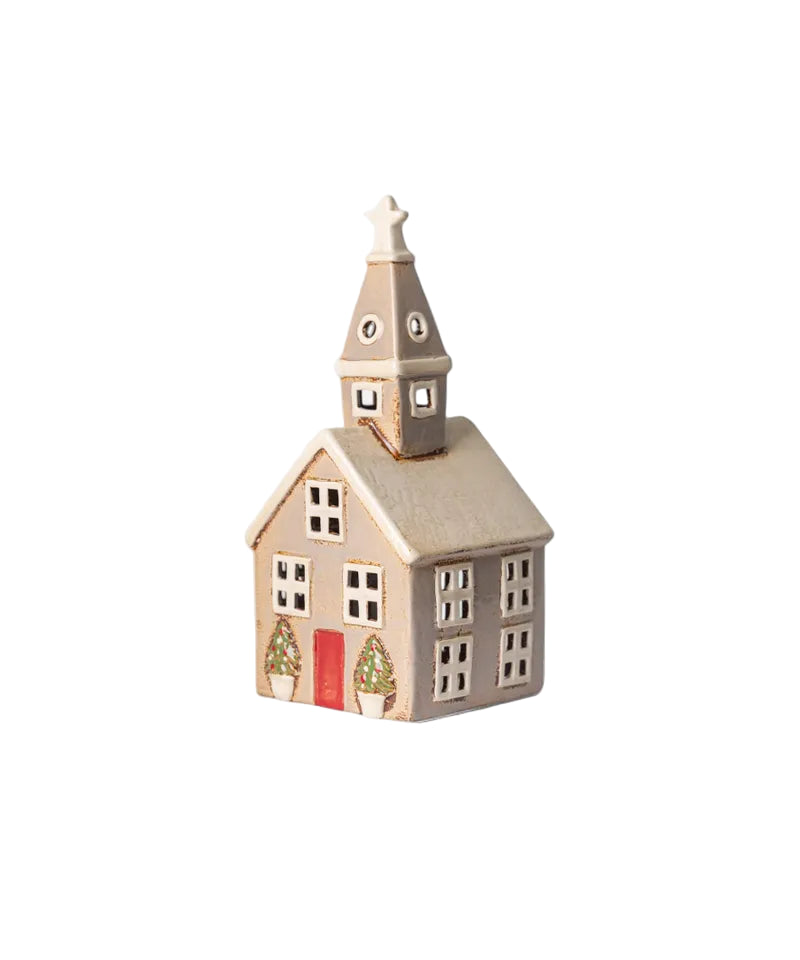 Alsace Tea Light  Christmas Church Stone