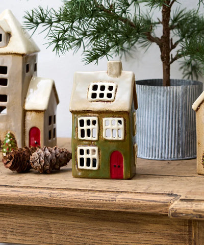 Alsace Tea Light Christmas House Green