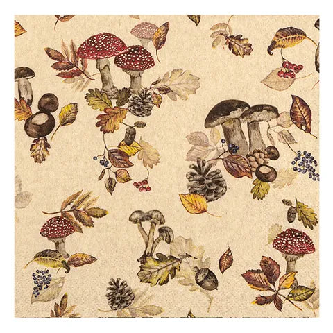 Mushroom Collection Napkins 20pk