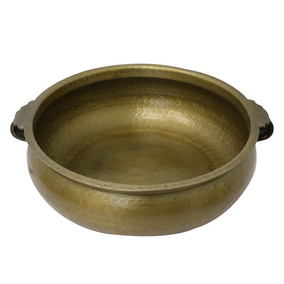 Basque Bowl with Handles in Antique Brass Finish