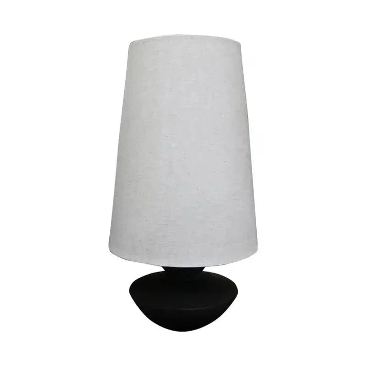 Leonardo Table Black Lamp & Linen Shade