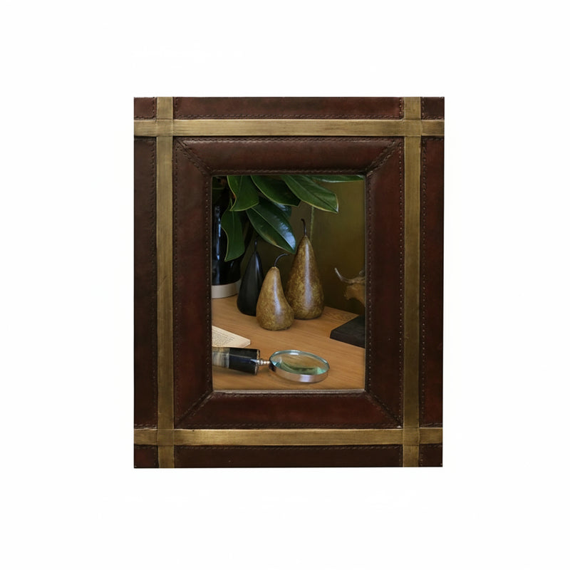 Leather Photo Frame with Metal 5x7"