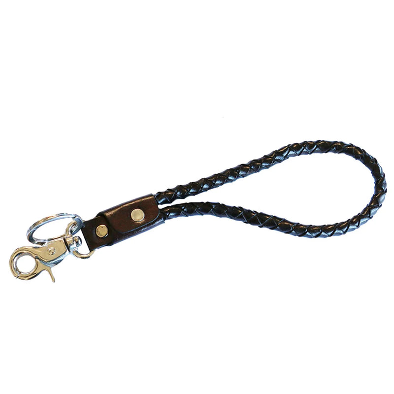 Leather Rope Key Ring Dark Walnut