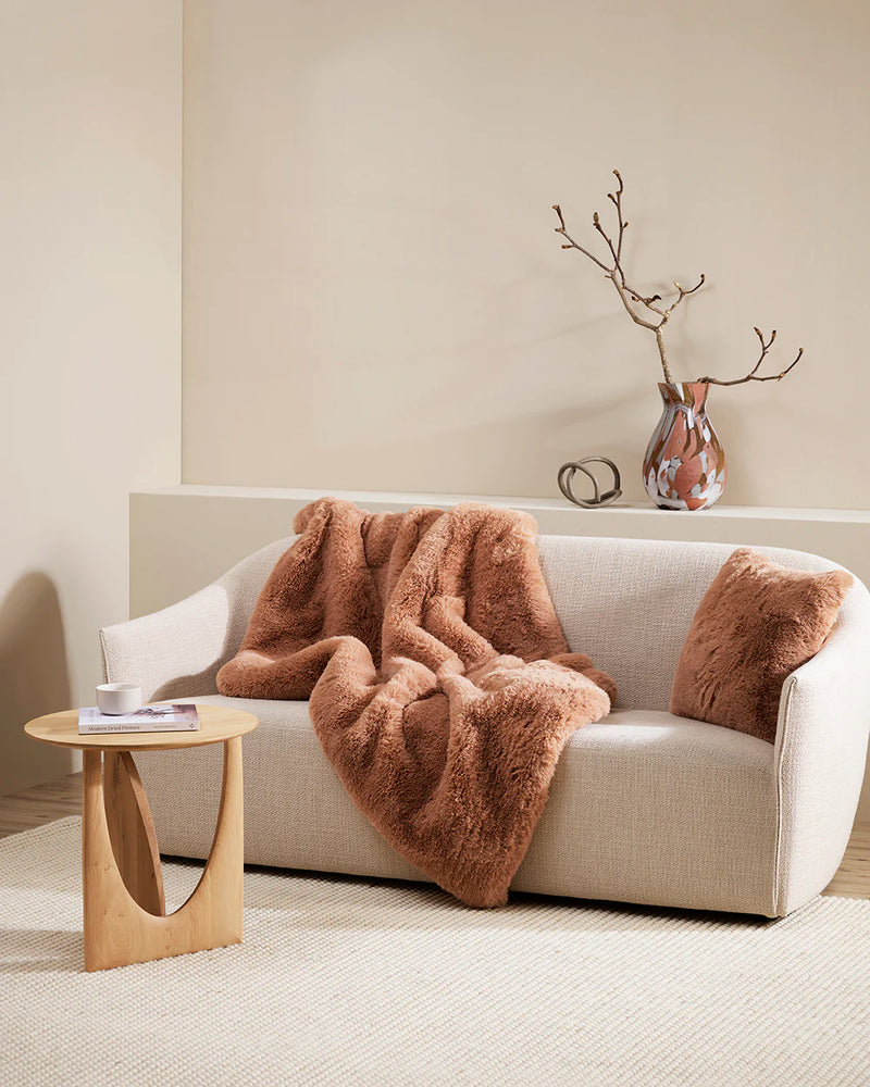 Pele Fur Throw Toasted Coconut