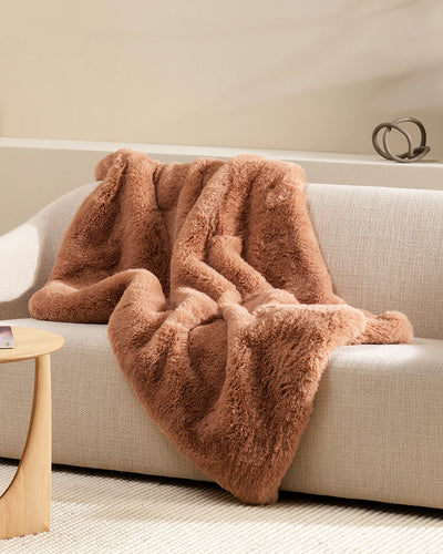 Pele Fur Throw Toasted Coconut